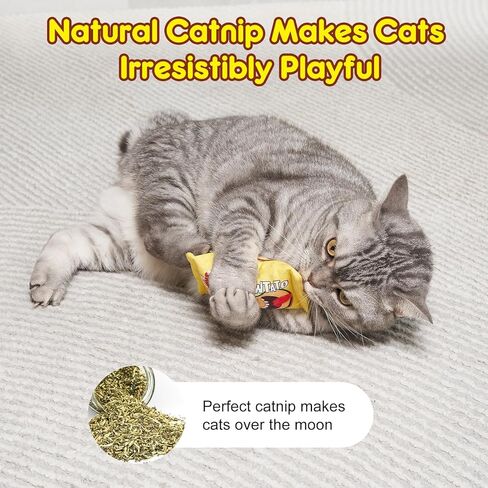 Catnip Cat Toys Potato Chips, Soft and Durable Crinkle Sound with Catnip Inside, Interactive Cat Toys for Indoor Cats Kitten Kicker Chew Exercise Cat Nip Toys 5 Inches in Kuwait