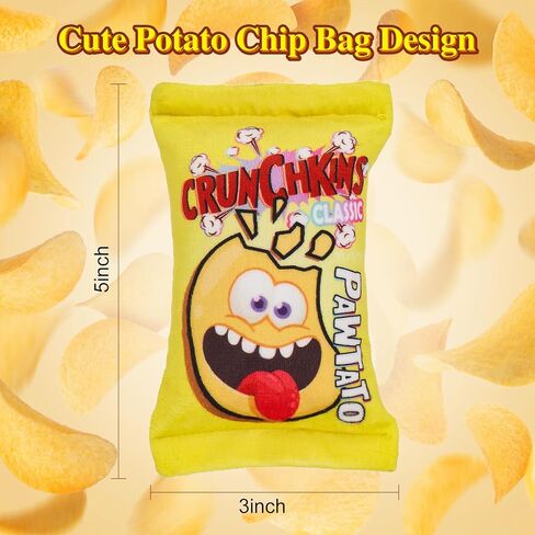 Catnip Cat Toys Potato Chips, Soft and Durable Crinkle Sound with Catnip Inside, Interactive Cat Toys for Indoor Cats Kitten Kicker Chew Exercise Cat Nip Toys 5 Inches in Kuwait