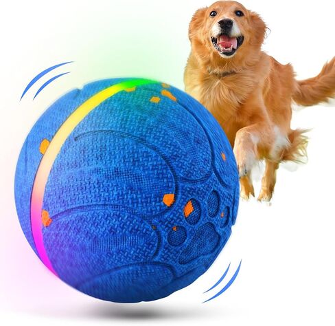 Diman Interactive Dog Toys Balls: 3.5 Inch Automatic Moving Balls for Dogs, 3-Modes with Colorful Lights, Durable E-TPU Material, Active Self Rolling, Bouncing, and Rotating Dog Toy to Keep Them Busy in Kuwait