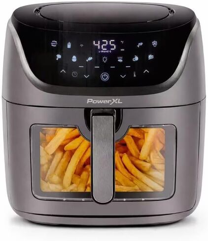 مقلاة هوائية PowerXL 8QT Vortex Pro SmartTech واي فاي/بلوتوث، 7 في 1، 10 إعدادات مسبقة، أسود/أردوازي in Kuwait
