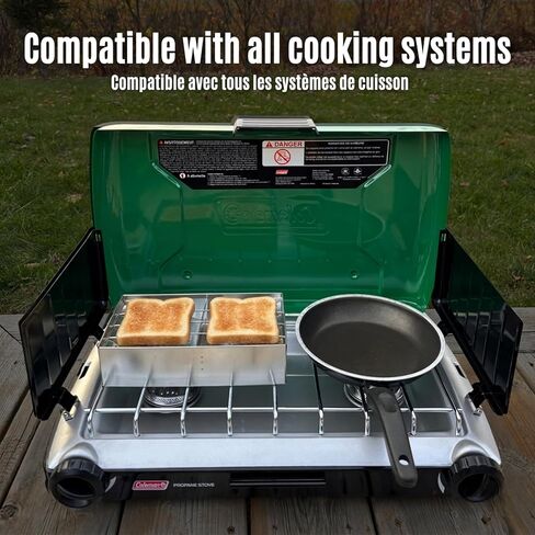 Camping Toaster for Campfire or Stove – 2-Slice Tin-Plate Bread Grill – Durable, Heat-Resistant Toaster for Wood Stove, Gas or Electric Cooking in Kuwait