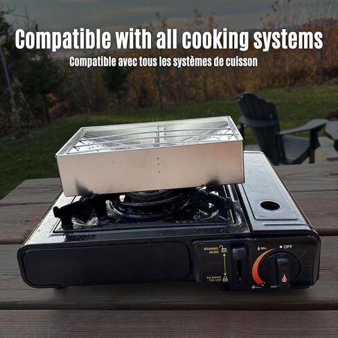 Camping Toaster for Campfire or Stove – 2-Slice Tin-Plate Bread Grill – Durable, Heat-Resistant Toaster for Wood Stove, Gas or Electric Cooking in Kuwait