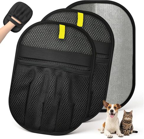 Pet Hair Removal Glove for Dog & Cat, Electrostatic Reusable Magic Brush Pet Hair Remover Tool, New Upgraded 5-Finger Design, Cleaning Static Cat Grooming Gloves for Furniture, Couch, Car Seat, Carpet in Kuwait