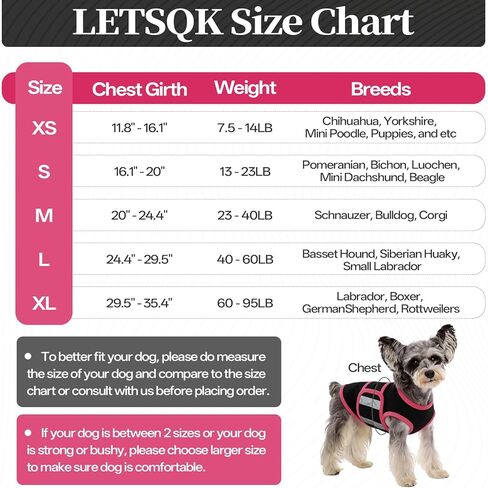 Dog Anxiety Calming Vest, Gentle Compression Anxiety Suit for Dogs, Breathable Dog Calming Wrap for Separation Anxiety, Thunder, Fireworks, Vet Visits, Black M in Kuwait