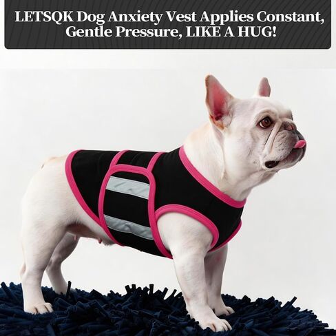 Dog Anxiety Calming Vest, Gentle Compression Anxiety Suit for Dogs, Breathable Dog Calming Wrap for Separation Anxiety, Thunder, Fireworks, Vet Visits, Black M in Kuwait