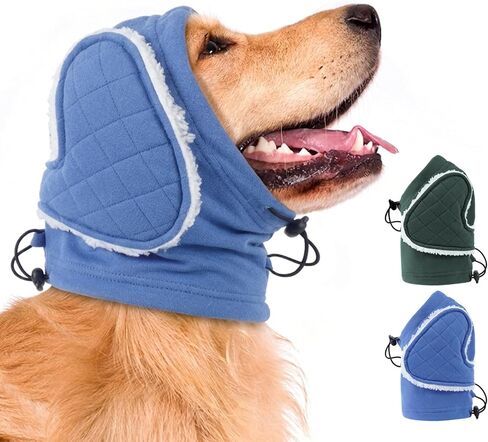 MIGOHI Soft Dog Ear Muffs Noise Protection,Ear Covers for Dogs,Dog No Flap Ear Wrap for Hematoma,Calming Hoodie Quiet Ears Head Warps for Medium Large Dogs Grooming,Bathing,Thunder,Firework,XL,Blue in Saudi Arabia