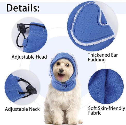 MIGOHI Soft Dog Ear Muffs Noise Protection,Ear Covers for Dogs,Dog No Flap Ear Wrap for Hematoma,Calming Hoodie Quiet Ears Head Warps for Medium Large Dogs Grooming,Bathing,Thunder,Firework,XL,Blue in Saudi Arabia
