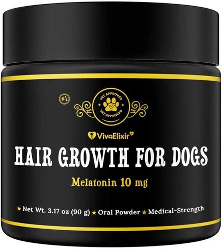 Melatonin for Dogs – Hair Growth & Skin Comfort – Calm Nights, biotin for Dogs Nails, Dog Skin Irritation Support – Biotin & Omega-3 – USA-Made, Vet-Formulated – 6.35 oz Powder in Kuwait
