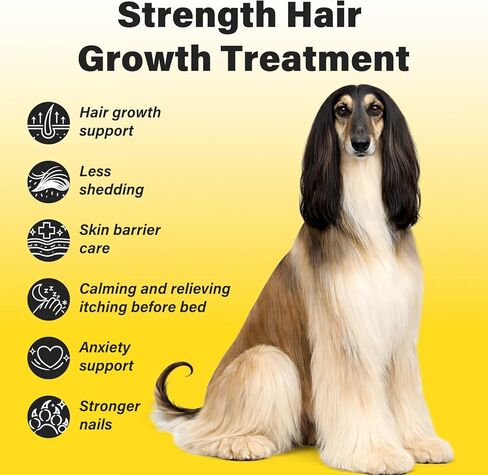 Melatonin for Dogs – Hair Growth & Skin Comfort – Calm Nights, biotin for Dogs Nails, Dog Skin Irritation Support – Biotin & Omega-3 – USA-Made, Vet-Formulated – 6.35 oz Powder in Kuwait