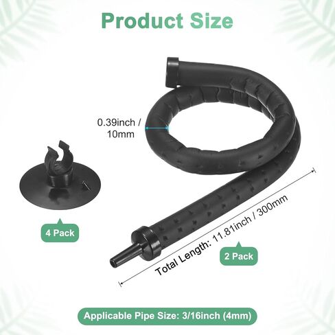 M METERXITY Air Stone for Aquarium Fish Tank, 11.81 Inch Rubber Pipe Bubble Diffuser with Suction Cup for Hydroponics/Aquaculture, Oxygen Diffuser Bar Bubble Wall Decorations in Kuwait