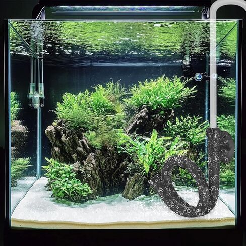 M METERXITY Air Stone for Aquarium Fish Tank, 11.81 Inch Rubber Pipe Bubble Diffuser with Suction Cup for Hydroponics/Aquaculture, Oxygen Diffuser Bar Bubble Wall Decorations in Kuwait