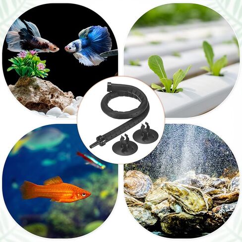 M METERXITY Air Stone for Aquarium Fish Tank, 11.81 Inch Rubber Pipe Bubble Diffuser with Suction Cup for Hydroponics/Aquaculture, Oxygen Diffuser Bar Bubble Wall Decorations in Kuwait