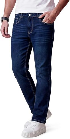 Heyfanee Mens Jeans Relaxed Fit Stretch Denim Jeans for Men Straight Leg Comfort in Saudi Arabia