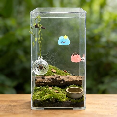 4pcs Jumping Spider Hide Glass Ball Habitat Cloud Plat Form Ledges, Jumping Spider Cloud Modelling Plat Forms with Magnetic Mounting for Climbing, Resting and Exploration in Kuwait