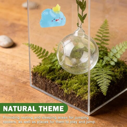 4pcs Jumping Spider Hide Glass Ball Habitat Cloud Plat Form Ledges, Jumping Spider Cloud Modelling Plat Forms with Magnetic Mounting for Climbing, Resting and Exploration in Kuwait