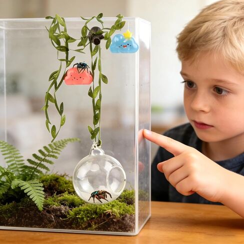 4pcs Jumping Spider Hide Glass Ball Habitat Cloud Plat Form Ledges, Jumping Spider Cloud Modelling Plat Forms with Magnetic Mounting for Climbing, Resting and Exploration in Kuwait