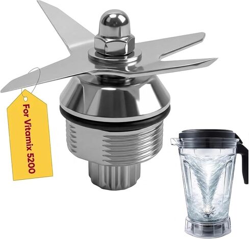 قطع غيار شفرات الخلاط الرطب، تناسب حاويات Vitamix Immersion 5200 Series 64 أونصة و32 أونصة، ملحقات ملحقات من الفولاذ المقاوم للصدأ - تصميم متين للاستخدام المباشر in Kuwait