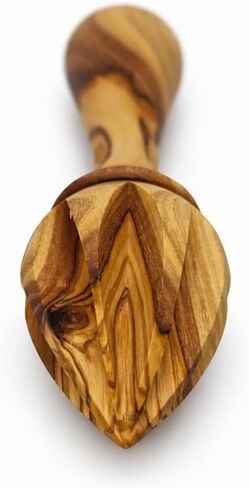 Zuluf Olive Wood Citrus Reamer, Handcrafted Wooden Lemon Juicer and Lime Squeezer with Ergonomic Handle, Deep Grooves Manual Juice Extractor for Oranges, Natural Kitchen Tool, Smooth Food Safe Finish in Kuwait
