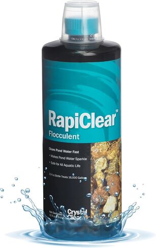 CrystalClear RapiClear Liquid Pond Flocculant for Outdoor Water Gardens, Fountains & Ponds, Natural Clarity Solution, Fish, Plant & Pet Safe, 16 Ounce in Saudi Arabia