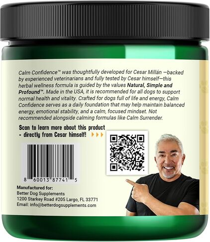 Better Dog Supplements Calm Confidence by Cesar Millan Natural Brain Support & Dog Cognitive Supplement – Energy, Vitality & Focus Supplement with Ashwagandha & Other Herbs – 4oz (60-Day Supply) in Kuwait