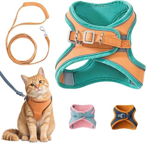 Cat Harness and Leash, Cat Harness Escape Proof, Soft Adjustable Cat Leash Breathable Comfortable Vest Easy to Wear, Easy Walk Leash for Small Medium Cats Kittens for Indoor Outdoor (Pink, M) in Saudi Arabia