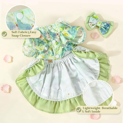 Spring Dog Dress, Floral Princess Dog Dress, Multi-Layer Ruffle Skirt with Soft Mesh & Lace Fabric, Girl Dog Clothes for Holiday, Birthday, Wedding, Party, Photoshoot (L) in Kuwait