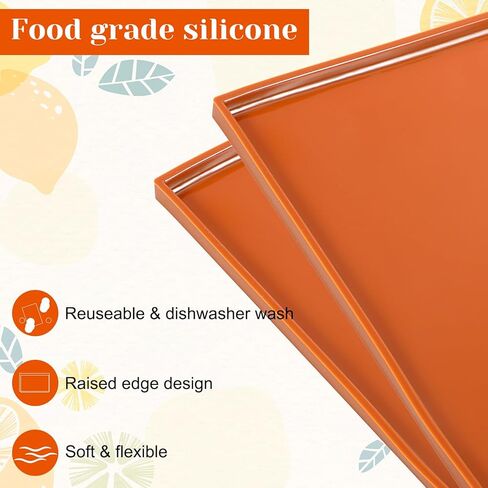 6PCS Silicone Dehydrator Trays 12 x 10 Inch Non-stick Dehydrator Mats with Silicone Scraper, Nonstick fruit leather trays High Temperature Resistance Reusable for Fruit Vegetables Meat Liquid Crackers in Kuwait