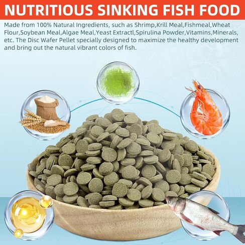Aquarium Fish Food, Nutritionally Balanced Shrimp Fish Food, Daily Diet for All Bottom Feeders, Fresh Seafood Formula, 1.76 Ounces in Kuwait
