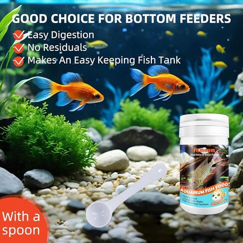 Aquarium Fish Food, Nutritionally Balanced Shrimp Fish Food, Daily Diet for All Bottom Feeders, Fresh Seafood Formula, 1.76 Ounces in Kuwait