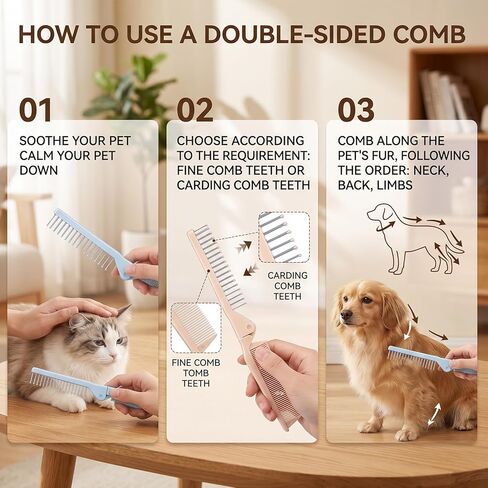 2 Pcs Folding Small Dog Grooming Brush Puppy Brush for Small Dogs Ideal Puppy Hair Brushes Dog Combs for Shih Tzus Yorkies Maltipoos and Breeds in Kuwait