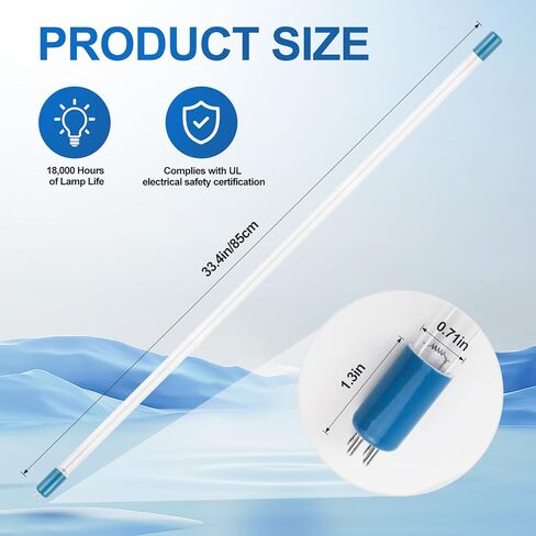 40 Watt ÜV Lamp for Aquarium & Pond – 40 Watt Replacement ÜV Lamp for Aqua Water Filter (A20040 40W), 18 Months Life Time, Keeps Water Clean & Clear in Kuwait