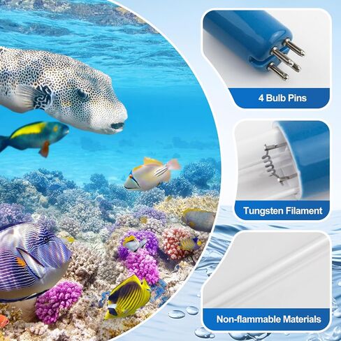 40 Watt ÜV Lamp for Aquarium & Pond – 40 Watt Replacement ÜV Lamp for Aqua Water Filter (A20040 40W), 18 Months Life Time, Keeps Water Clean & Clear in Kuwait