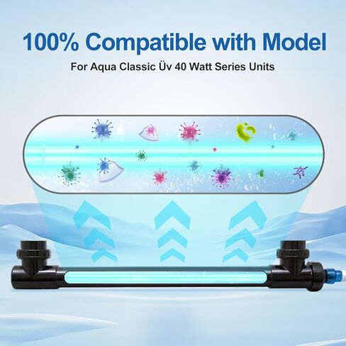40 Watt ÜV Lamp for Aquarium & Pond – 40 Watt Replacement ÜV Lamp for Aqua Water Filter (A20040 40W), 18 Months Life Time, Keeps Water Clean & Clear in Kuwait