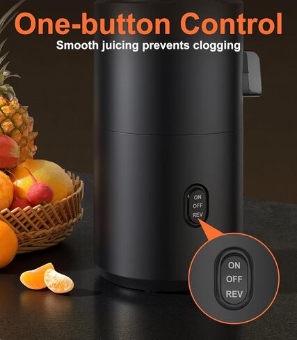 Juicer Machines, 5.3" Large Feed Chute Cold Press Juicer with Double Press Technology, 400W Motor, High Juice Yield, Easy to Clean, Masticating Juicer for Whole Vegetables & Fruits, Dark Black in Kuwait