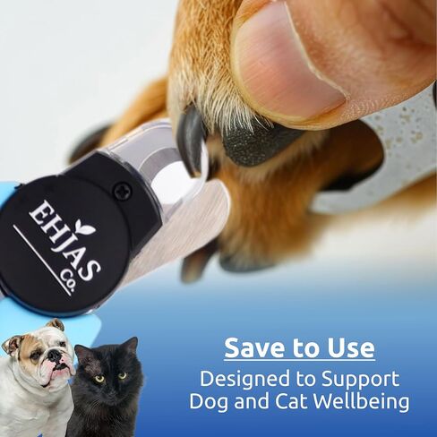Dog Nail Clippers with LED Light & Quick Sensor, Pet Nail Trimmer with Safety Guard, Nail Catcher & Filer, Professonal Grooming Clippers for Dogs & Cats (Blue) in Kuwait