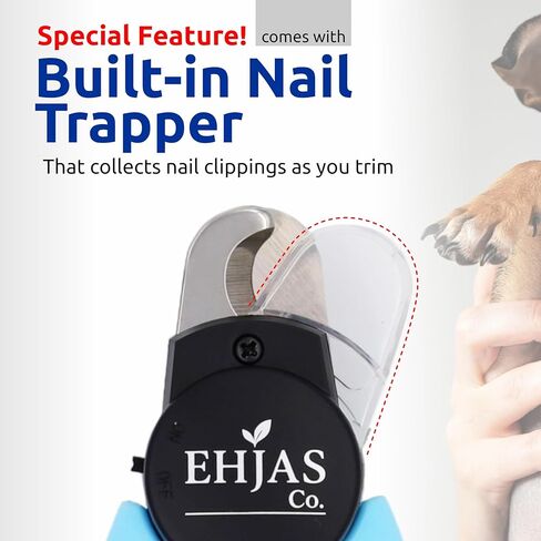 Dog Nail Clippers with LED Light & Quick Sensor, Pet Nail Trimmer with Safety Guard, Nail Catcher & Filer, Professonal Grooming Clippers for Dogs & Cats (Blue) in Kuwait