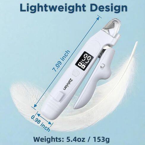 مقص ومطحنة أظافر الكلاب والقطط 2 في 1 مع ضوء LED، أداة تشذيب أظافر الحيوانات الأليفة الكهربائية منخفضة الضوضاء، قفل أمان وملتقط أظافر، قابل لإعادة الشحن عبر USB-C، 3 منافذ طحن للقطط والكلاب الصغيرة والمتوسطة in Kuwait