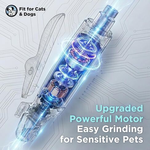 مقص ومطحنة أظافر الكلاب والقطط 2 في 1 مع ضوء LED، أداة تشذيب أظافر الحيوانات الأليفة الكهربائية منخفضة الضوضاء، قفل أمان وملتقط أظافر، قابل لإعادة الشحن عبر USB-C، 3 منافذ طحن للقطط والكلاب الصغيرة والمتوسطة in Kuwait