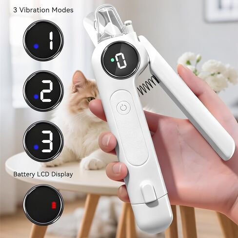 مقص ومطاحن أظافر الكلاب - أداة تشذيب 2 في 1 مع شاشة LCD وأضواء LED ومبرد أظافر مخلب القطط مع واقي واقٍ وقابل لإعادة الشحن وأظافر الحيوانات الأليفة الكهربائية الصامتة الاحترافية in Kuwait
