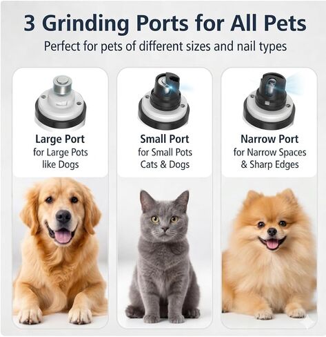 YFL Dog Nail Grinder، أداة تشذيب أظافر الحيوانات الأليفة فائقة الهدوء بثلاث سرعات مع أضواء LED، مقص أظافر كهربائي منخفض الاهتزاز للكلاب والقطط، كفوف غير مؤلمة وتنعيم الحيوانات الأليفة الصغيرة والمتوسطة والكبيرة in Kuwait