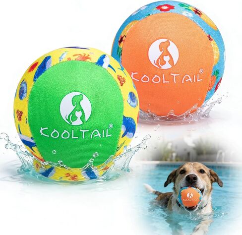 ألعاب حمام السباحة العائمة للكلاب من KOOLTAIL - ألعاب مائية نطاطة للكلاب الصيفية لحمام السباحة، ألعاب تدريب تفاعلية للكلاب، لعبة مضغ، كرات جلب ناعمة ومرنة للكلاب الصغيرة والمتوسطة باللونين الأخضر والبرتقالي in Kuwait