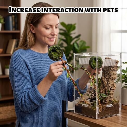 2PCS Jumping Spider Enclosure Accessories, Jumping Spider Accessories with Magnet, Jumping Spider Hide, Vertical Climbing Routes with Molting Spaces, for Tarantulas, Reptile Hides and Caves Decor in Kuwait