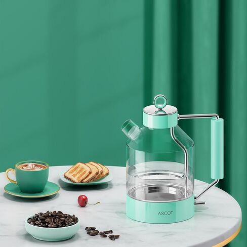 ASCOT Electric Kettle, Glass Electric Tea Kettle Gifts for Men/Women/Family 1.5L 1500W Borosilicate Glass Tea Heater, with Auto Shut-Off and Boil-Dry Protection in Kuwait
