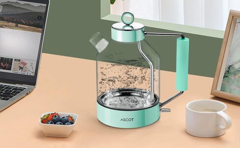 ASCOT Electric Kettle, Glass Electric Tea Kettle Gifts for Men/Women/Family 1.5L 1500W Borosilicate Glass Tea Heater, with Auto Shut-Off and Boil-Dry Protection in Kuwait