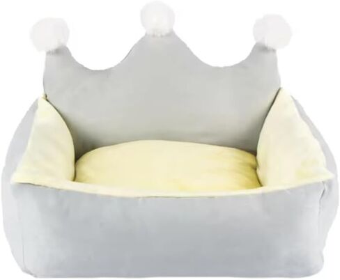Cute Crown Pet Princess Beds for Small Dogs Luxurious Crown Dog Priness Beds Winter Warm Puppy Cat Sofa Bed Shih Tzu Yorkies Kennels Removable Mascotas Supplies (Pink Crown, S Below 4.0kg) in Kuwait