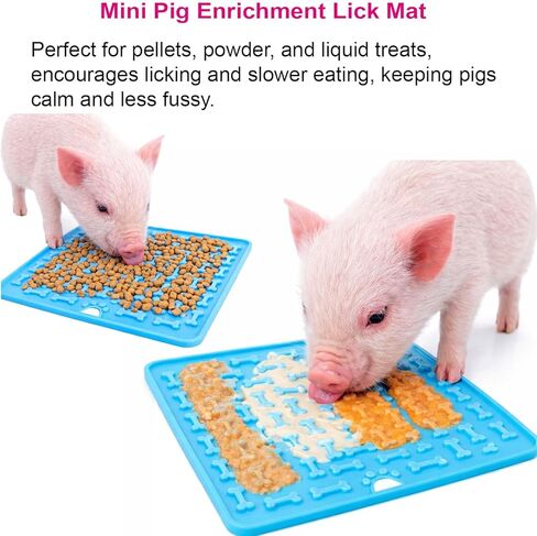 3Pcs Pig Enrichment Toys, Silicone Lick Mat for Mini Pigs with Spatula, Suction Cup Slow Feeder Enrichment Mat for Powder Slurry, Soft Food & Pellets, Toy for Mini Pigs. in Kuwait