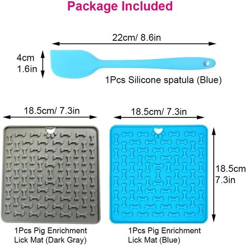 3Pcs Pig Enrichment Toys, Silicone Lick Mat for Mini Pigs with Spatula, Suction Cup Slow Feeder Enrichment Mat for Powder Slurry, Soft Food & Pellets, Toy for Mini Pigs. in Kuwait