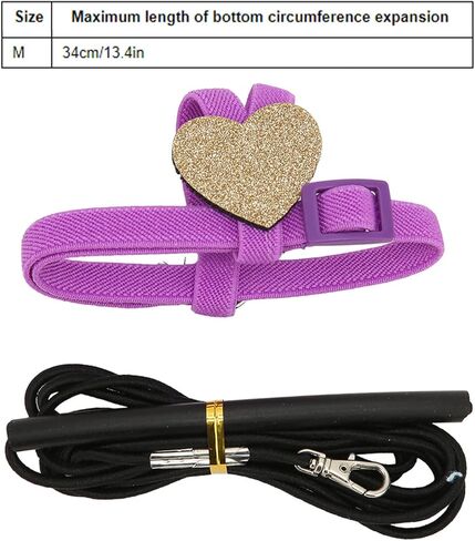 Pet Bird Harness Leash, Elastic Adjustable Lightweight Parrot Flying Leash Straps, Purple Small - Soft Comfortable Material, Heart - Shaped Adjustable Design, Ideal for Bird (M) in Saudi Arabia