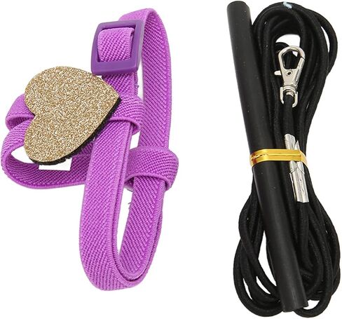 Pet Bird Harness Leash, Elastic Adjustable Lightweight Parrot Flying Leash Straps, Purple Small - Soft Comfortable Material, Heart - Shaped Adjustable Design, Ideal for Bird (M) in Saudi Arabia