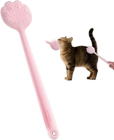 Cat Interactive Head & Tail Base Massage Wand, Mimics Cat Tongue Papillae & Grooming Behavior, Delivers Deep Massage & Gentle Patting. For Adult Cats Only. Prevents Scratches and Builds Bond in Kuwait